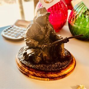 Bronze Duck Hunter by Joesph Fornelli bronze Sculpture on Wooden Base